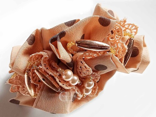 Luxus scrunchie chiffon perlen - luxus,