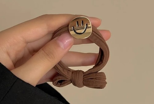 Smiley haargummi gold - gold, /braun/